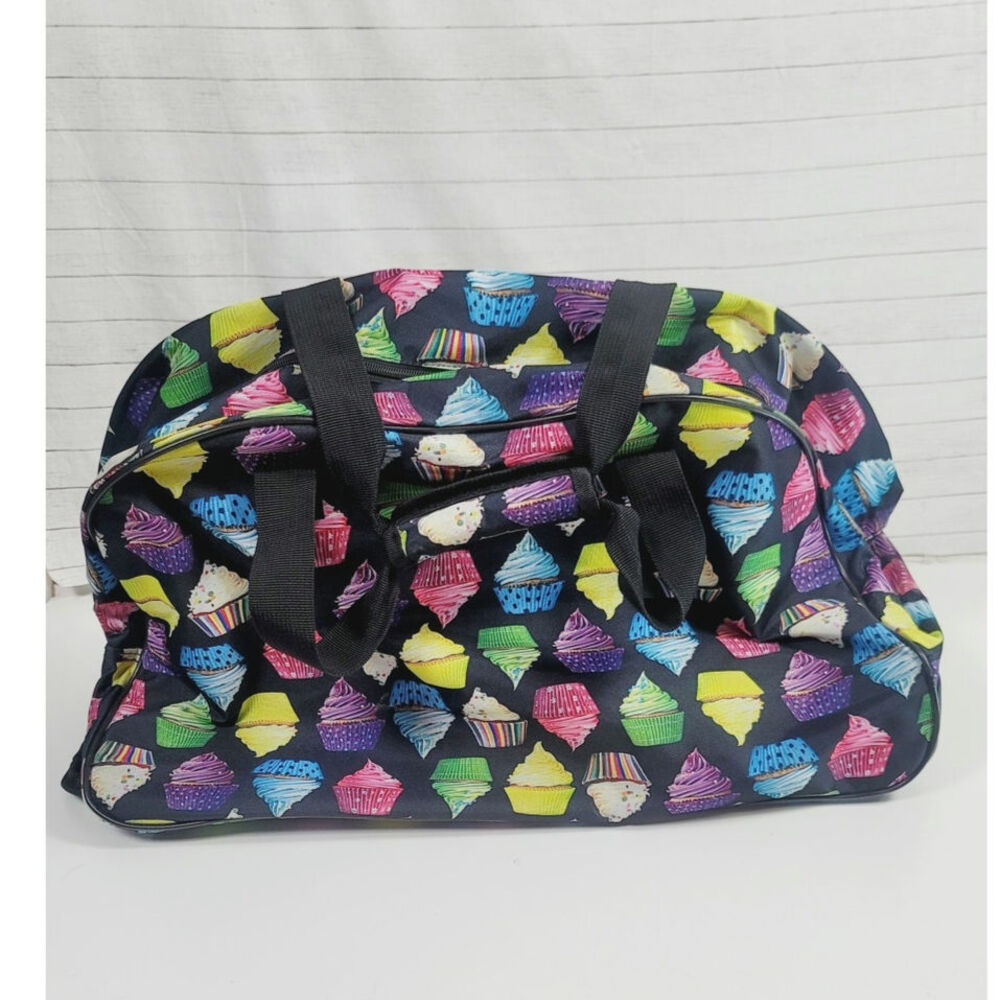 BETSEY JOHNSON ROLLING DUFFLE BAG IN CUPCAKE DESIGN